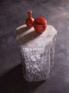 Picture of TRUNK SEGMENT ACCENT TABLE SILVER LEAF