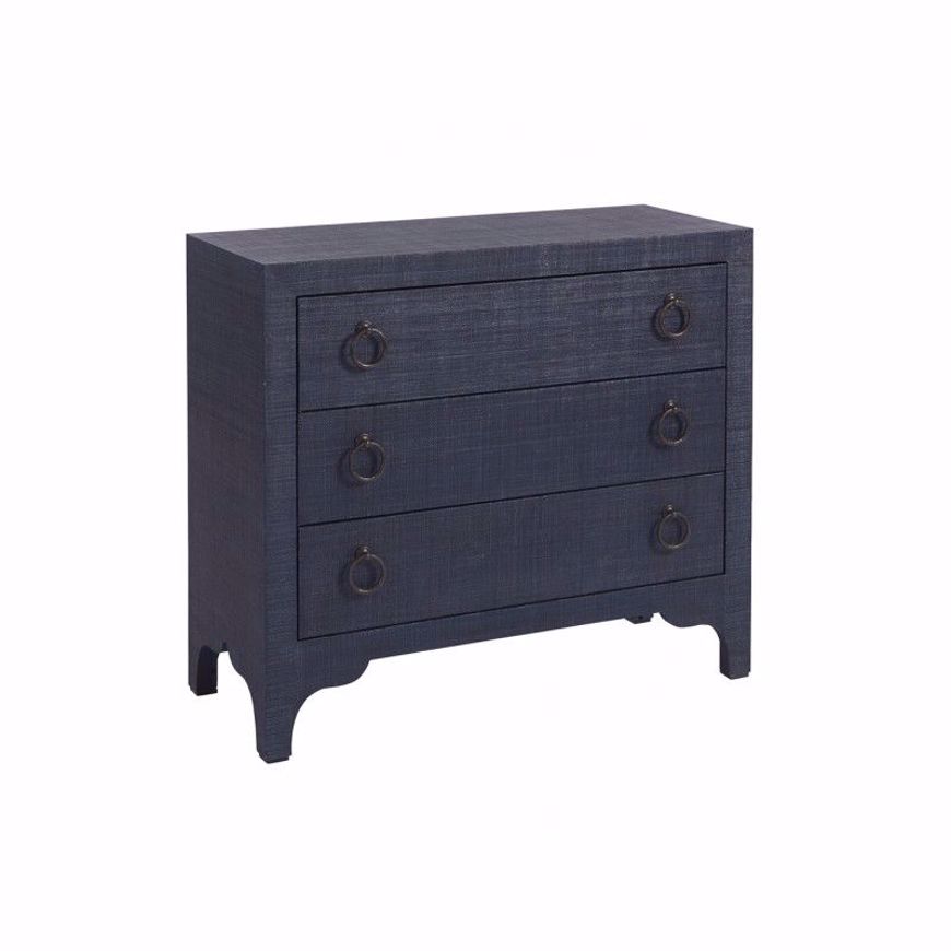 Picture of Balboa Island Raffia Hall Chest- Marine Blue