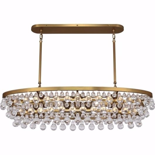Picture of Clear Ice--Oval Large Chandelier - Antique Brass