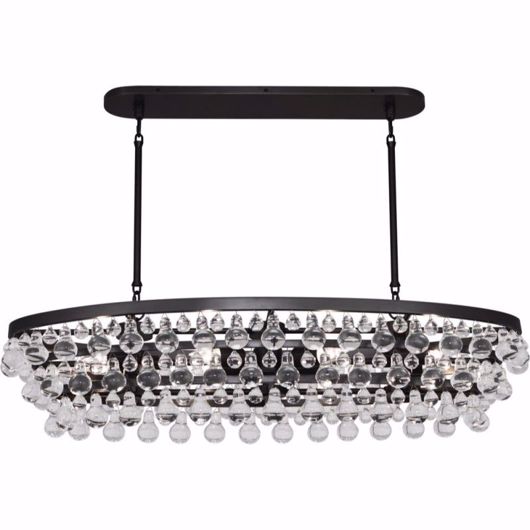 Picture of Clear Ice--Oval Large Chandelier - Deep Patina Bronze