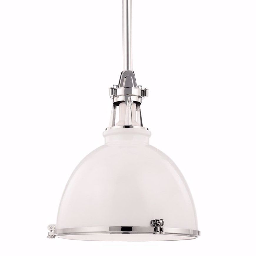 Picture of Industria Pendant- Large - White & Polished Nickel