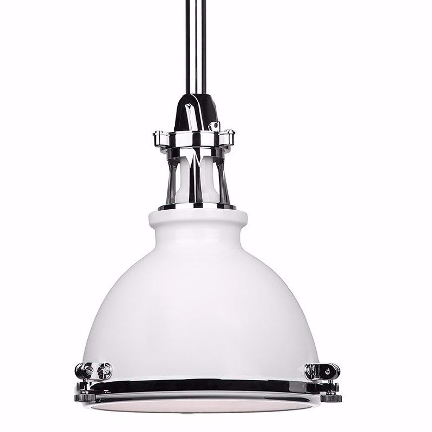 Picture of Industria Pendant--Medium - White & Polished Nickel