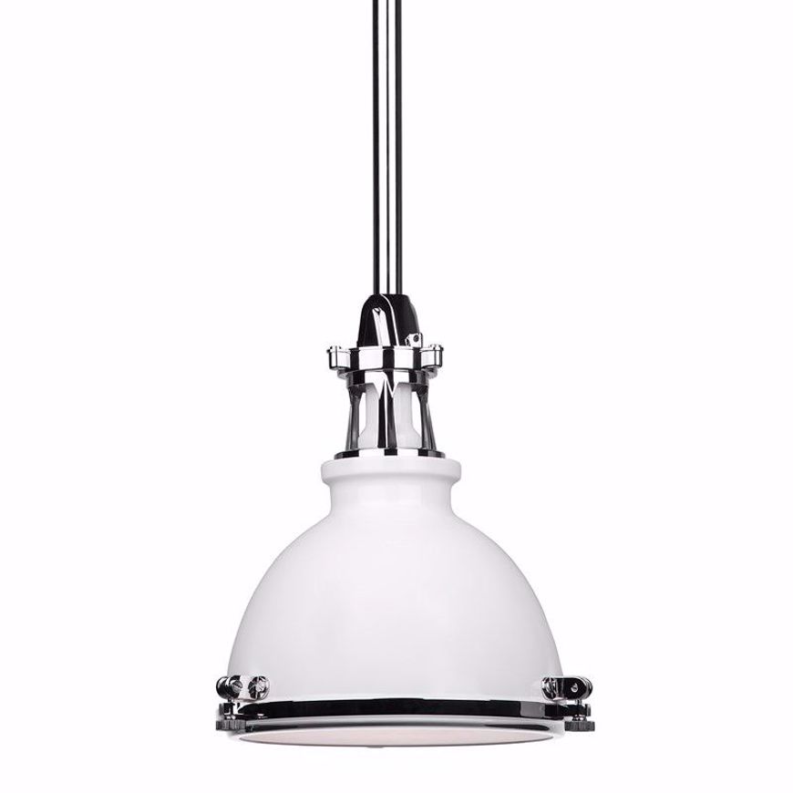 Picture of Industria Pendant--Small - White & Polished Nickel