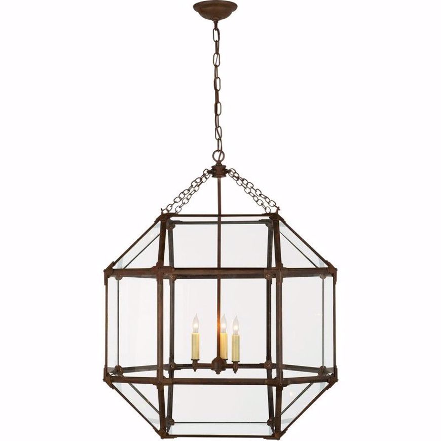 Picture of Morris Large Lantern - Antique Zinc with Clear Glass