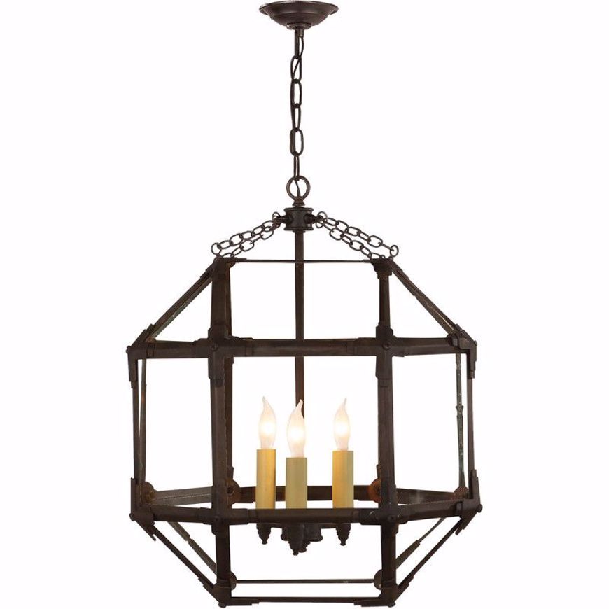 Picture of Morris Medium Lantern - Antique Zinc with Clear Glass