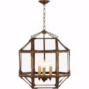 Picture of Morris Medium Lantern - Gilded Iron with Clear Glass