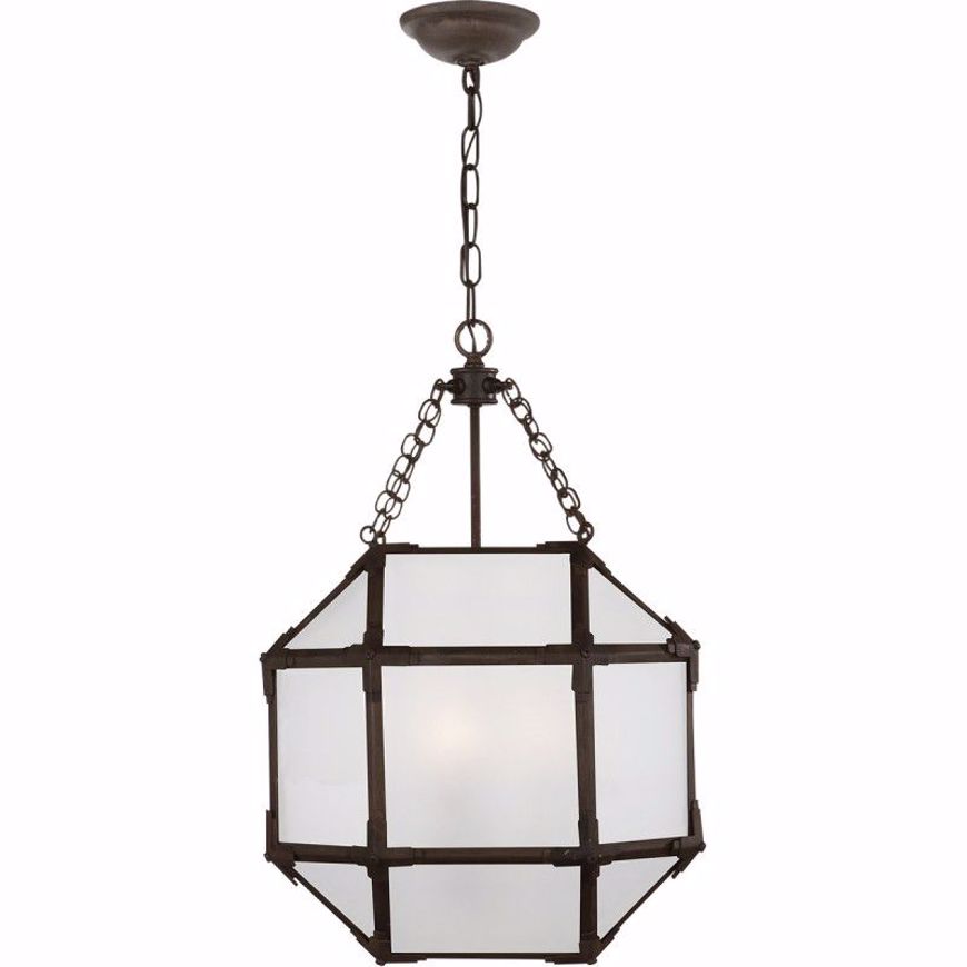 Picture of Morris Small Lantern - Antique Zinc with Frosted Glass