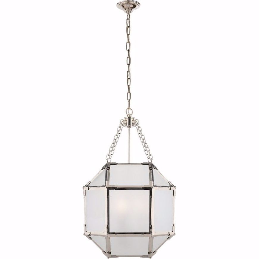 Picture of Morris Small Lantern - Polished Nickel with Frosted Glass