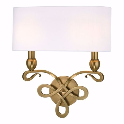 Picture of Ribbon Double Sconce - Aged Brass