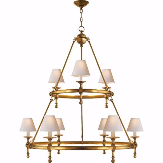 Picture of Ring Chandelier--Two Tier - Hand-Rubbed Antique Brass