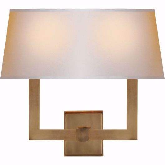 Picture of Square Tube Double Sconce - Hand-Rubbed Antique Brass