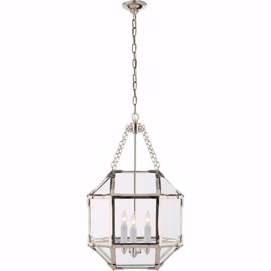 Picture of Morris Small Lantern - Polished Nickel with Clear Glass