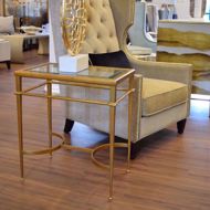 Picture of Adolpho Rectangular Side Table- Gold