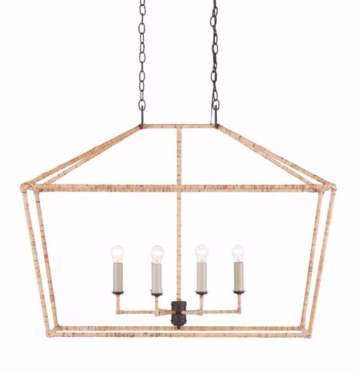 Picture of DENISON RATTAN RECTANGULAR LANTERN