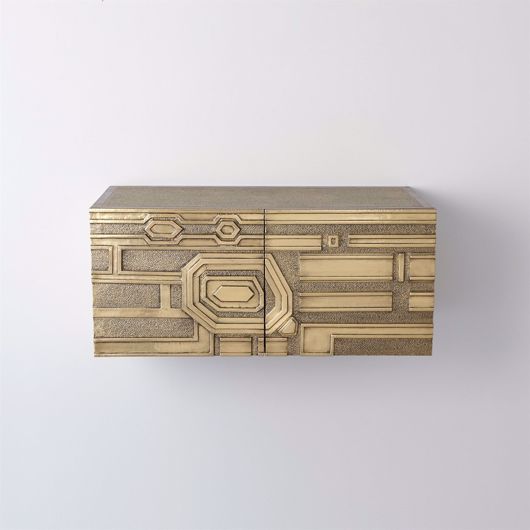 Picture of ABSTRACT BLOCK CABINET-LEFT-BRASS