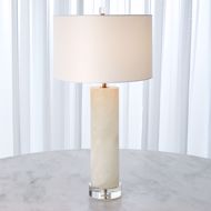 Picture of ALABASTER CYLINDER TABLE LAMP-BRASS
