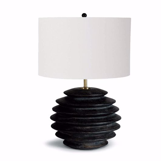 Picture of ACCORDION TABLE LAMP ROUND (EBONY)