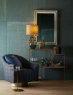 Picture of SPRINGSTEEN CHAIR INDIGO TWEED CHAMPAGNE SWIVEL