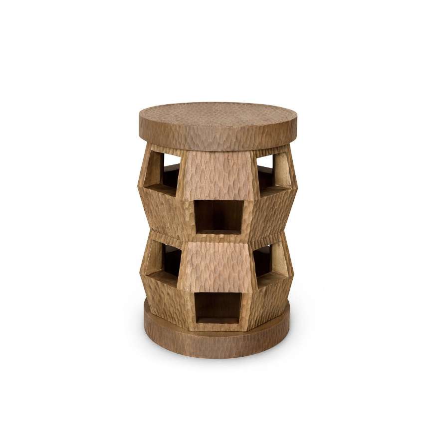 Picture of ZANZIBAR STOOL/SIDE TABLE, DESERT BROWN