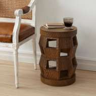 Picture of ZANZIBAR STOOL/SIDE TABLE, DESERT BROWN