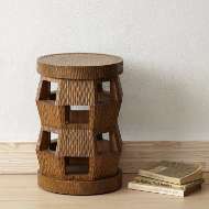 Picture of ZANZIBAR STOOL/SIDE TABLE, DESERT BROWN