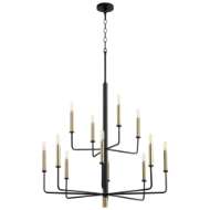 Picture of APOLLO CHANDELIER | NOIR & AGED BRASS - MEDIUM