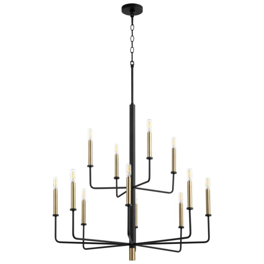 Picture of APOLLO CHANDELIER | NOIR & AGED BRASS - MEDIUM