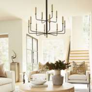 Picture of APOLLO CHANDELIER | NOIR & AGED BRASS - MEDIUM