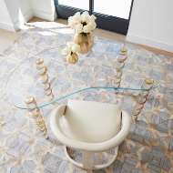 Picture of KIDNEY GLASS VANITY/DESK