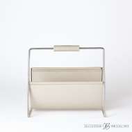 Picture of VIVIEN LITERATURE HOLDER-NICKEL W/GREY LEATHER