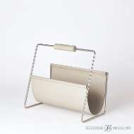 Picture of VIVIEN LITERATURE HOLDER-NICKEL W/GREY LEATHER