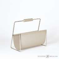 Picture of VIVIEN LITERATURE HOLDER-NICKEL W/GREY LEATHER