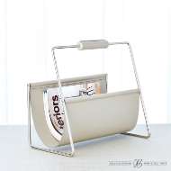 Picture of VIVIEN LITERATURE HOLDER-NICKEL W/GREY LEATHER