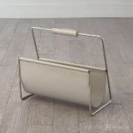 Picture of VIVIEN LITERATURE HOLDER-NICKEL W/GREY LEATHER