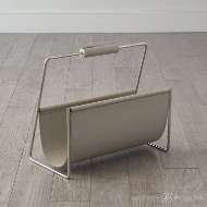 Picture of VIVIEN LITERATURE HOLDER-NICKEL W/GREY LEATHER