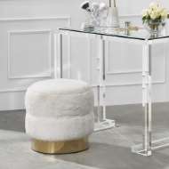 Picture of CHARLIZE STOOL - BRASS/ IVORY