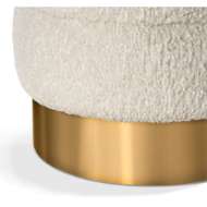 Picture of CHARLIZE STOOL - FAUX SHEARLING/ BRASS