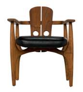 Picture of KATO CHAIR, TEAK WITH LEATHER