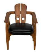 Picture of KATO CHAIR, TEAK WITH LEATHER
