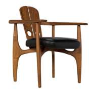 Picture of KATO CHAIR, TEAK WITH LEATHER