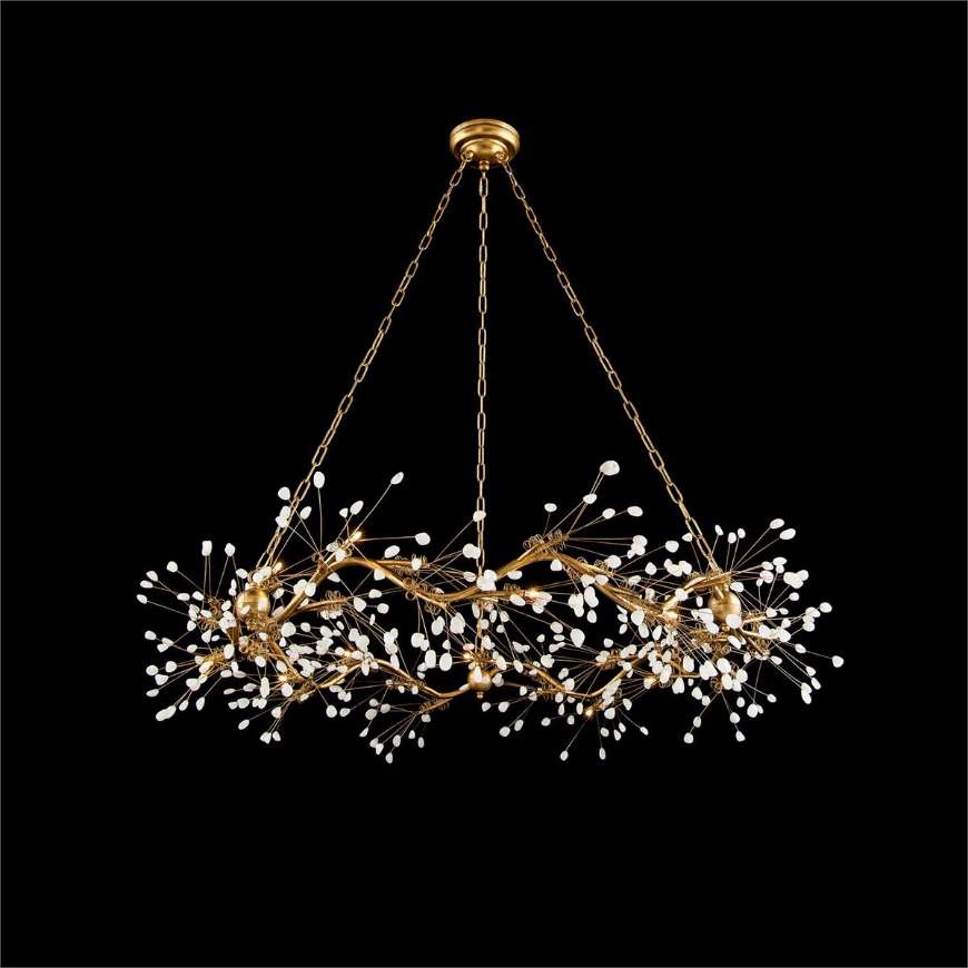 Picture of WAVING TWELVE-LIGHT STONE, QUARTZ CHANDELIER