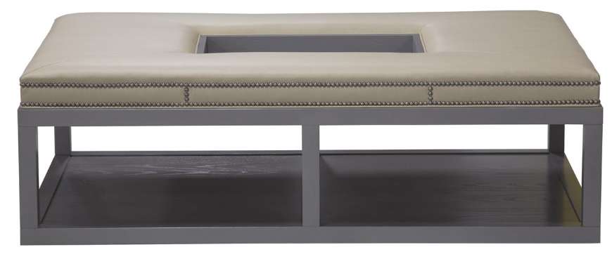 Picture of WAYLAND LARGE RECTANGULAR WOOD OTTOMAN